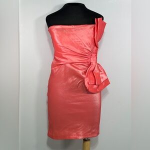 Daisy Strapless Ruched Side Mini Dress Pink Medium